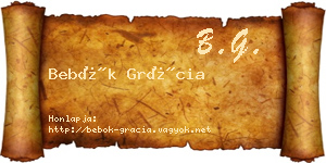 Bebők Grácia névjegykártya